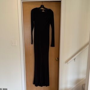 Rachel Zoe Black Long-Sleeve Maxi Gown